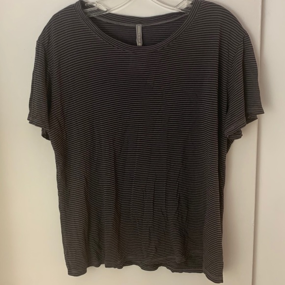 Emma & Sam LF Soft Grey and Black Striped T-Shirt - Picture 7 of 8